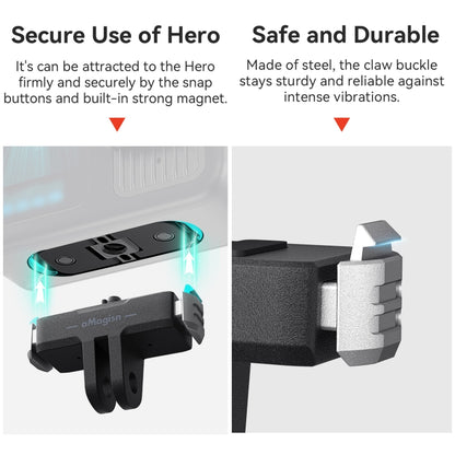 ملحقات محول بلاستيكي بقاعدة مغناطيسية سريعة الفك من aMagisn لكاميرا GoPro HERO13 Black، لكاميرا GoPro HERO13 البلاستيكية
