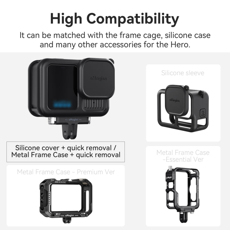 ملحقات محول بلاستيكي بقاعدة مغناطيسية سريعة الفك من aMagisn لكاميرا GoPro HERO13 Black، لكاميرا GoPro HERO13 البلاستيكية