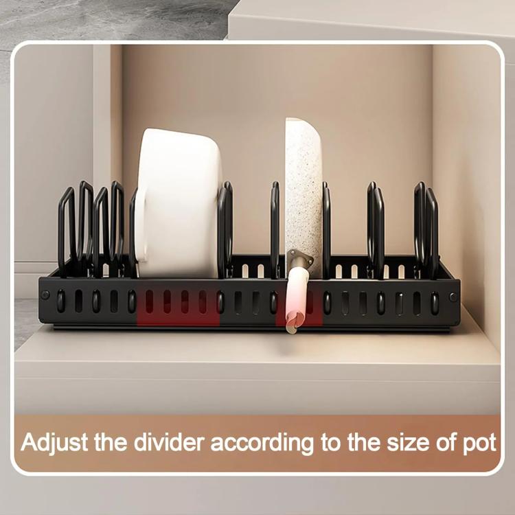Kitchen Pull-Out Rack Pots And Pans Organizer Cabinet Countertop Dish Tray, 42cm Black, 42cm With Baffle Black, 42cm White, 42cm With Baffle White, 52cm Black, 52cm With Baffle Black, 52cm White, 52cm With Baffle White