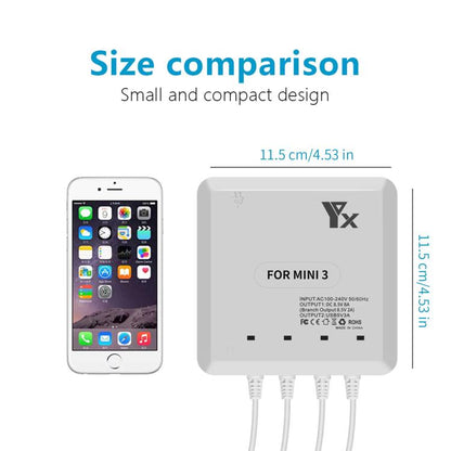 For DJI Mini 4 Pro / Mini 3 Pro / Mini 3 Drone YX 4-way Charger Battery Butler, US Plug, EU Plug, UK Plug, AU Plug