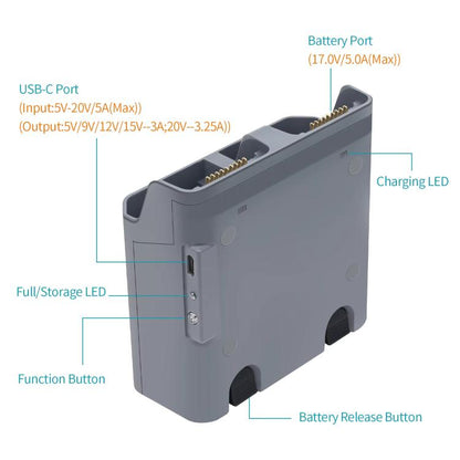 For DJI Air 3S /Air 3 YX Two-Way Charger Battery Manager, Two-Way Charger