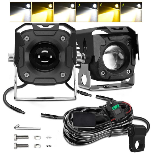 Motorcycle Spotlight Strobe 6 Modes With Control Cable Set