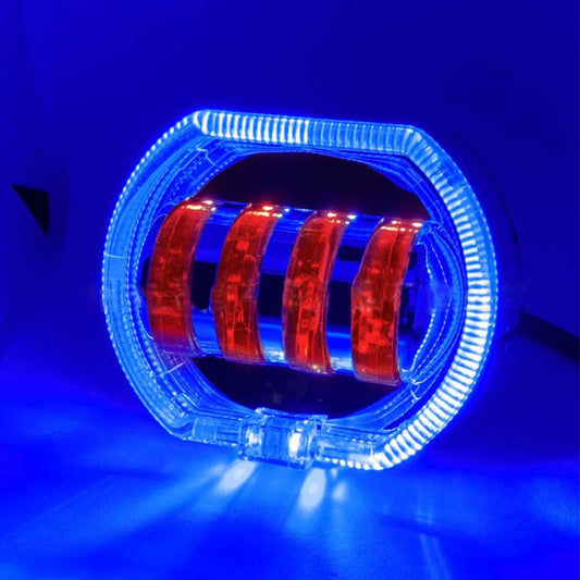 Motorcycle Electric Vehicle General Modification LED Headlight 4 Beads Double Lens Lamps