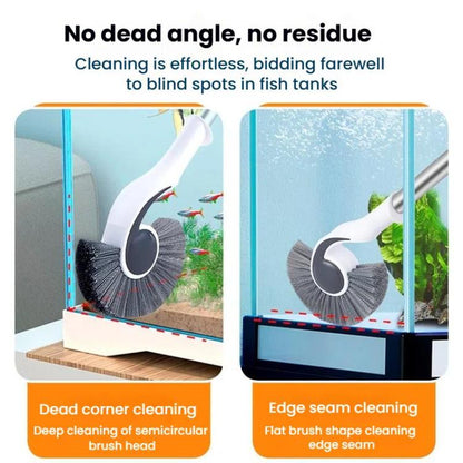 Fish Tank Brush Long Handle Cleaning Algae Removal Tool Inner Wall Cleaning Fish Tank Brush, 95cm, 125cm, 157cm