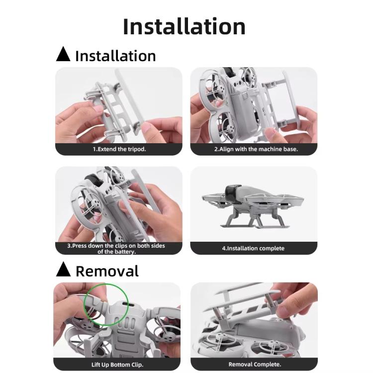 حامل معزز لمعدات هبوط الطائرة بدون طيار من DJI Neo BRDRC NEO021، حامل زلاجة قابل للطي، NEO021