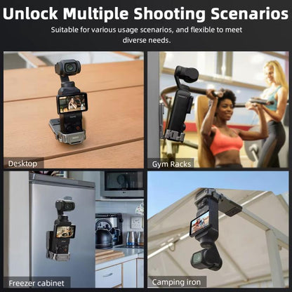 لـ DJI OSMO Pocket 3 BRDRC PO3005 حامل مشبك خلفي متعدد الوظائف بقاعدة مغناطيسية قابلة للتوسيع مع إطار ملحق، قاعدة مغناطيسية