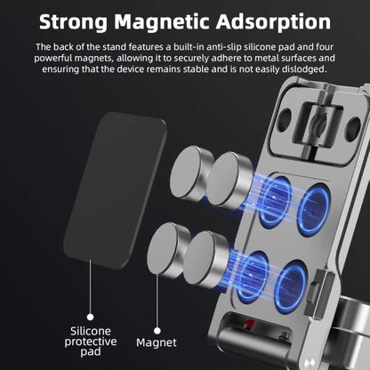 لـ DJI OSMO Pocket 3 BRDRC PO3005 حامل مشبك خلفي متعدد الوظائف بقاعدة مغناطيسية قابلة للتوسيع مع إطار ملحق، قاعدة مغناطيسية