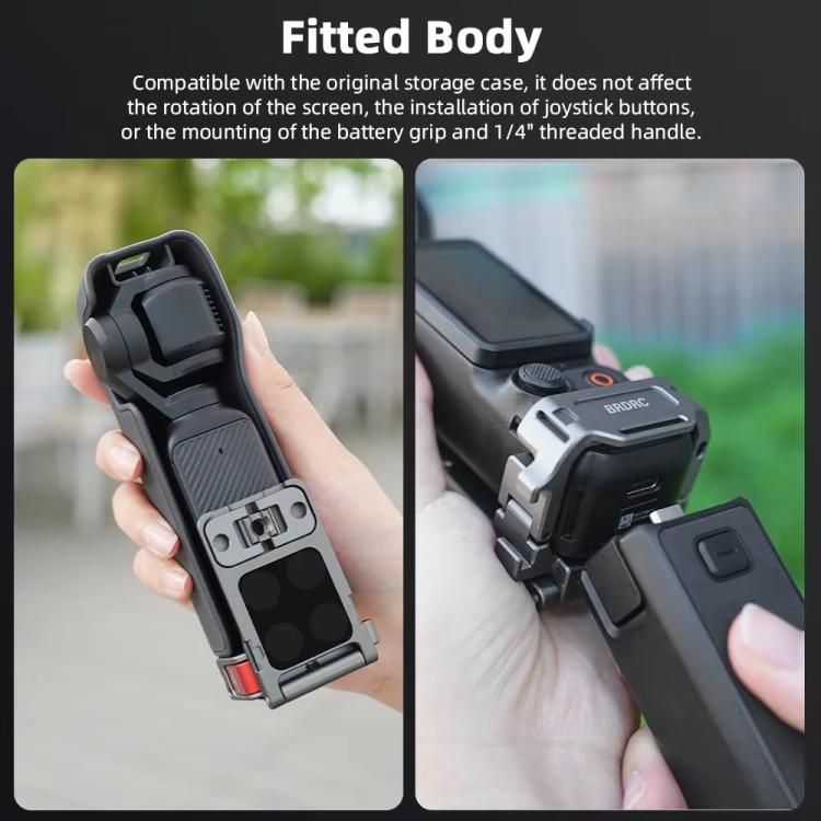 لـ DJI OSMO Pocket 3 BRDRC PO3005 حامل مشبك خلفي متعدد الوظائف بقاعدة مغناطيسية قابلة للتوسيع مع إطار ملحق، قاعدة مغناطيسية