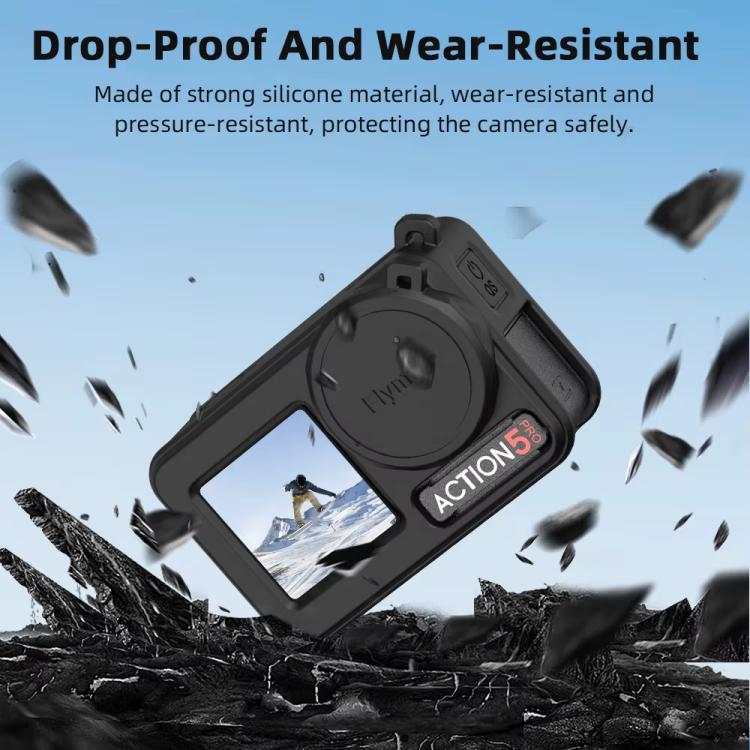 غطاء سيليكون لعدسات الكاميرا الرياضية لكاميرا DJI Osmo Action 3 / 4 / 5 Pro Flymile