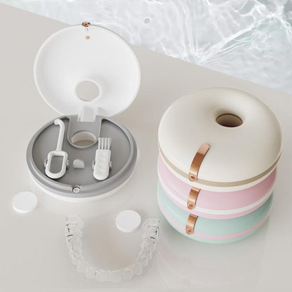 Portable Invisible Braces Box Denture Orthodontic Storage Case with Tooth Hook Set