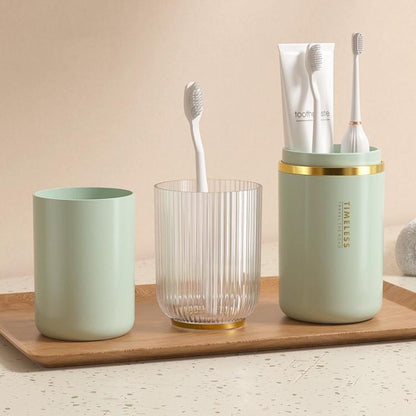 Transparent Toothbrush Travel Container Toothpaste Storage Cup Box Organizer, 2-in-1 White, 2-in-1 Green, 3-in-1 White, 3-in-1 Green