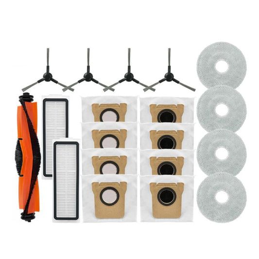 For Xiaomi Robot Vacuum X20 Max Parts Accessories, Main Brush, 4pcs Side Brush, 4pcs Filter, 8pcs Rag, 6pcs Dust Bag