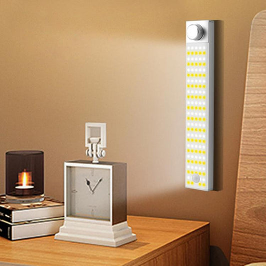 LED Cabinet Light Magnetic Motion Sensor Rechargeable Lamp 128 LEDs 3-color Temperature, XN01