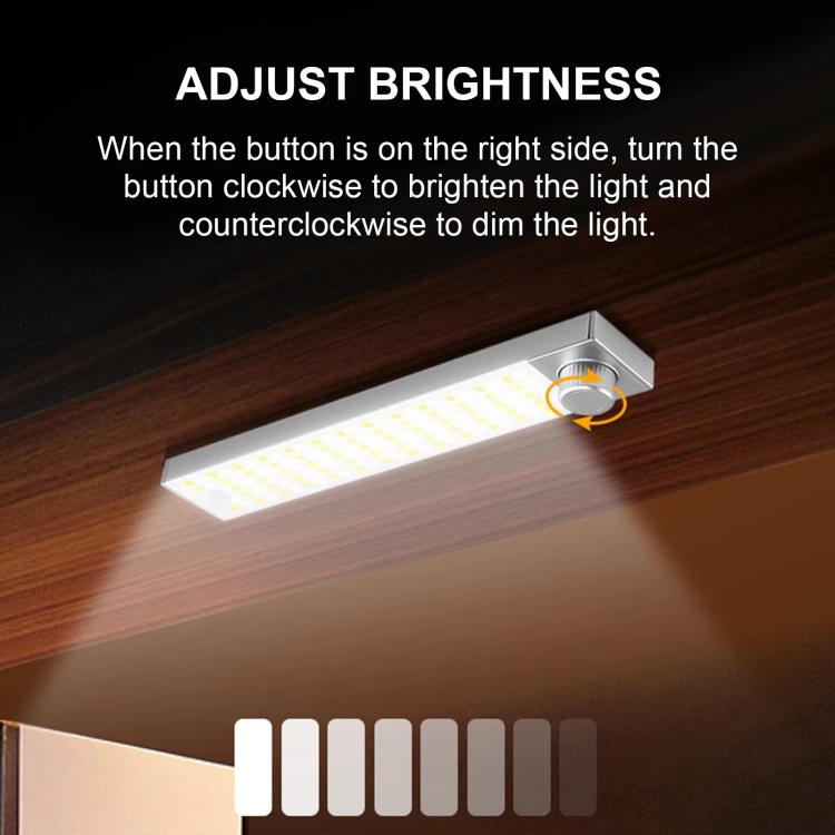 LED Cabinet Light Magnetic Motion Sensor Rechargeable Lamp 128 LEDs 3-color Temperature, XN01