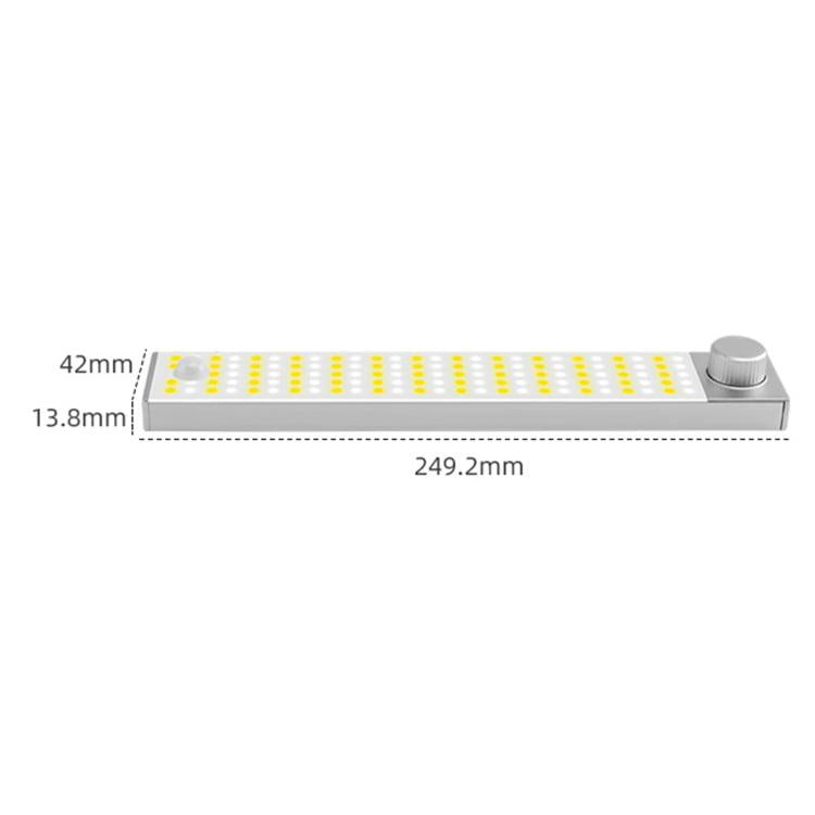 LED Cabinet Light Magnetic Motion Sensor Rechargeable Lamp 128 LEDs 3-color Temperature, XN01