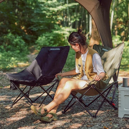 Naturehike Outdoor Folding High Back Moon Lounge Chair Camping Backrest Chair