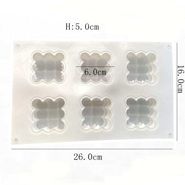 6-Cavity 3D Magic Cube Silicone Mousse Cake Mold Fondant Candle Mold, 6-Cavity 3D Magic Cube