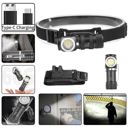 LED Flashlight Rechargeable Portable Multifunctional With Magnetic Headlight
