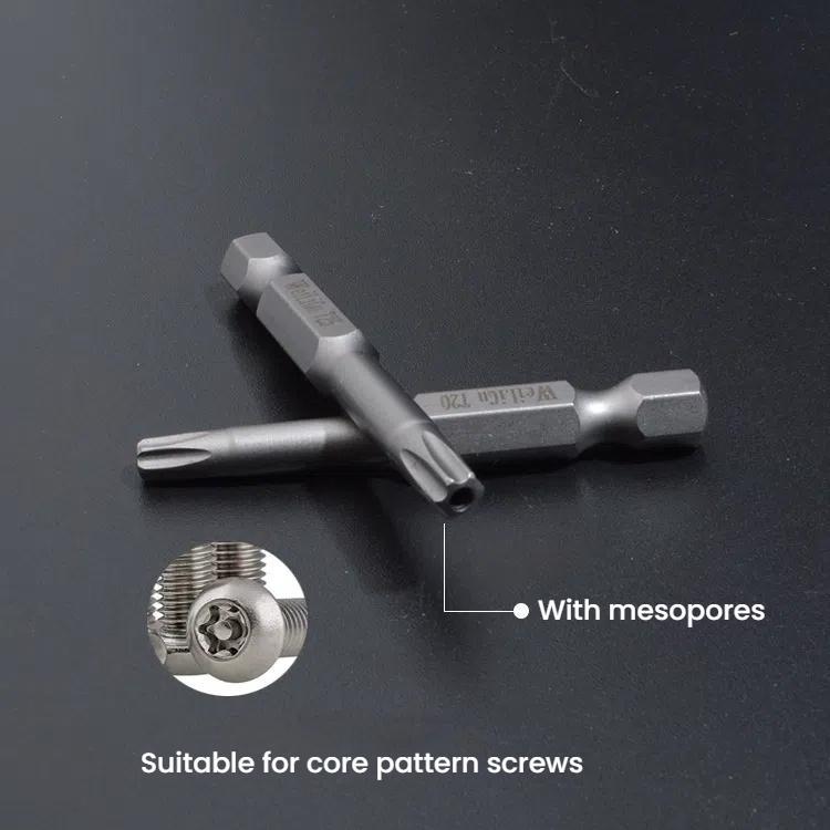 Magnetic S2 Pneumatic Air Bit Electric Drill Plum Blossom Head With Center Hole, WEILIGU 5pcs 75mm T6