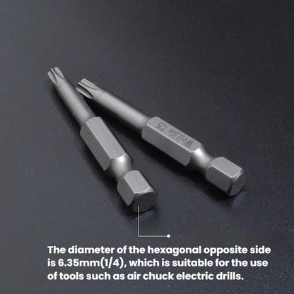 Magnetic S2 Pneumatic Air Bit Electric Drill Plum Blossom Head With Center Hole, WEILIGU 5pcs 75mm T6
