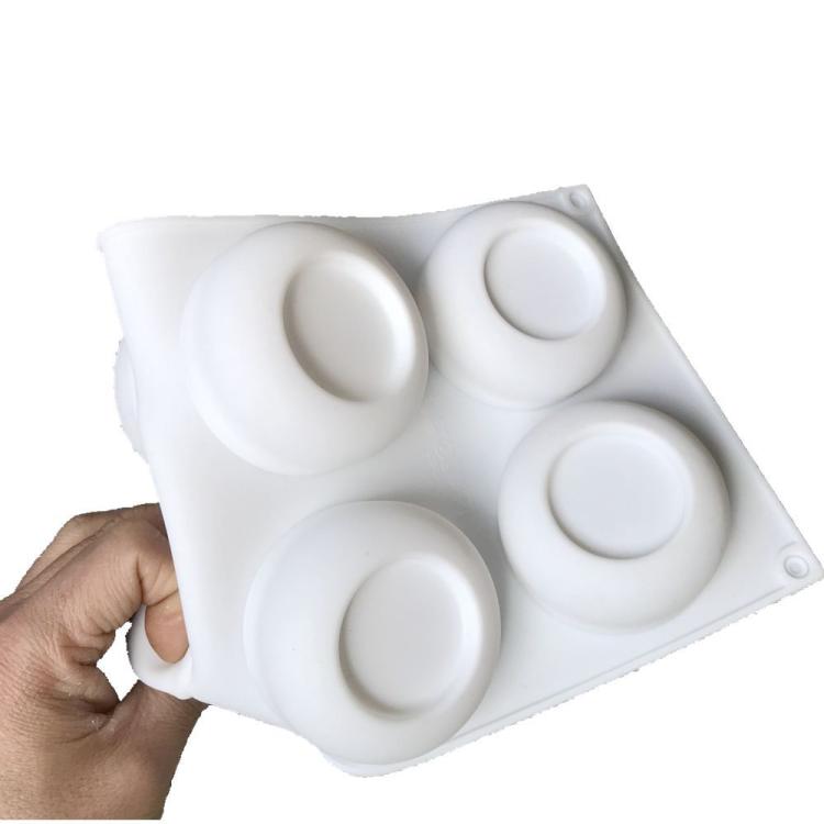 6-Cavity Round Concave Flower Pots Mousse Mold Silicone Dessert Cake Mold, Flower Pots