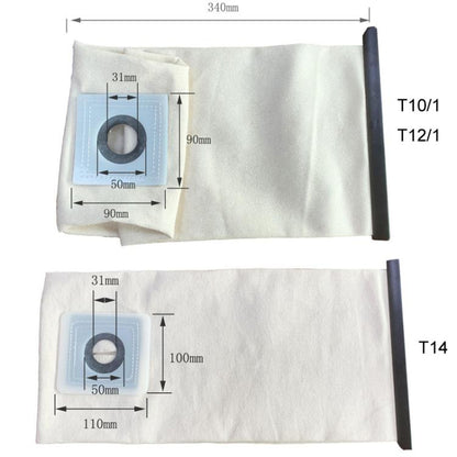 Vacuum Cleaner Filter Bags Reusable Canvas Pocket Bags, For Karcher T10 / T12, For Karcher T14