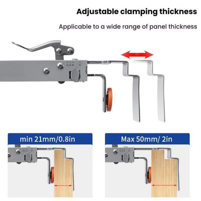 RUITOOL Stainless Steel Push Quick Drawer Clamp Adjustable Telescopic Woodworking Fixture Clamps, Small Bow Clip, Small Bow Clip + 1pc Big Bow Clip Plate