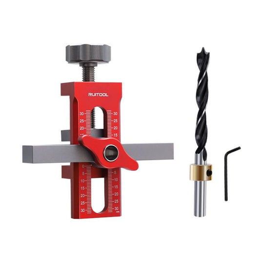 RUITOOL Cabinet Door Installation Locator Aids Adjustable Rebounder Punched Mounting Jig Leveling Device, With 10mm Drill + Brass Limit Ring, With 10mm Drill, With 6/8/10mm Drill Brass Limit Ring + 6/8mm Drill Sleeve, Without Drill