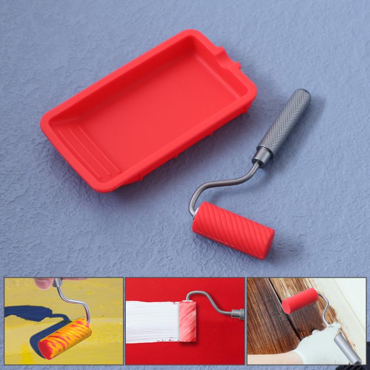 Glue Tray Brush Tool Silicone Case Roller Brush Reusable Paint Tray Woodworking Glue Container, RL-9217, ZH9217-1, ZH9217-2