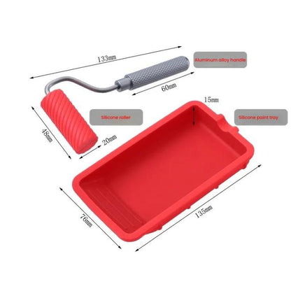 Glue Tray Brush Tool Silicone Case Roller Brush Reusable Paint Tray Woodworking Glue Container, RL-9217, ZH9217-1, ZH9217-2