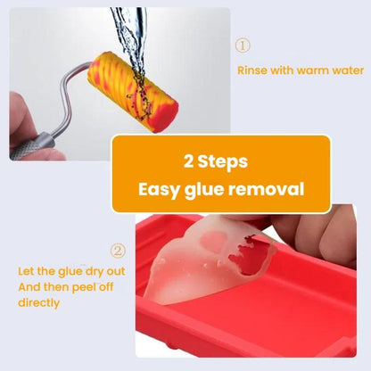 Glue Tray Brush Tool Silicone Case Roller Brush Reusable Paint Tray Woodworking Glue Container, RL-9217, ZH9217-1, ZH9217-2