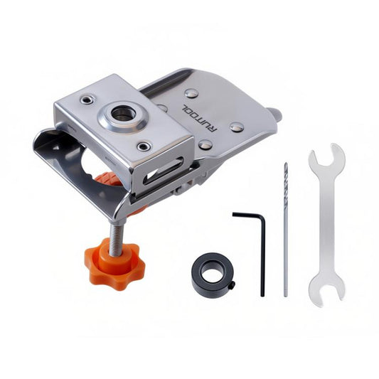 RUITOOL Stainless Steel Hinge Puncher Locator Adjustable Margin Quick Jig Woodworking Closet Door Hinge Punching Tool, 5 In 1, 6 In 1