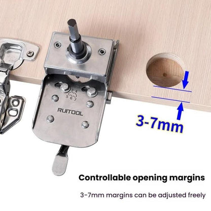 RUITOOL Stainless Steel Hinge Puncher Locator Adjustable Margin Quick Jig Woodworking Closet Door Hinge Punching Tool, 5 In 1, 6 In 1