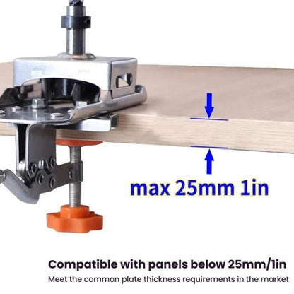 RUITOOL Stainless Steel Hinge Puncher Locator Adjustable Margin Quick Jig Woodworking Closet Door Hinge Punching Tool, 5 In 1, 6 In 1