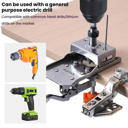 RUITOOL Stainless Steel Hinge Puncher Locator Adjustable Margin Quick Jig Woodworking Closet Door Hinge Punching Tool, 5 In 1, 6 In 1