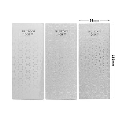 RUITOOL Emery Sharpening Disc Rectangular Diamond Honeycomb Knife Sharpener Household Polishing Tool, 200#, 400#, 1000#