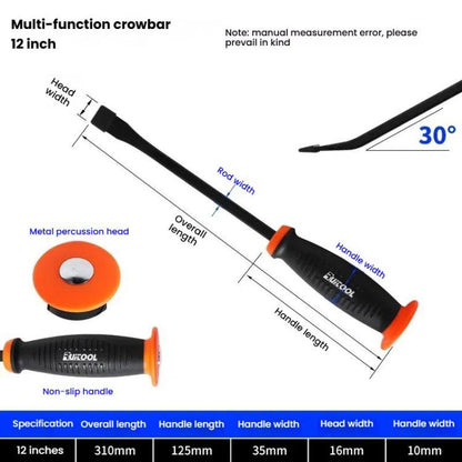 RUITOOL Multi-function Pry Bar Crowbar Labor-saving Lever Nailer Car Tire Repair Tire Picking Tool, 12 inch, 18 inch