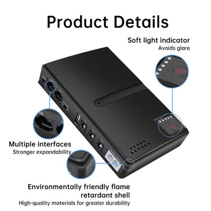 Uninterruptible Power Supply with DC Output 5V/9V/12V for Router, Modem, Security Camera, Mobile Phone