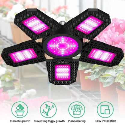 مصباح LED للنباتات قابل للطي والتحويل بخمس أوراق، مناسب للصوبات الزراعية، مصابيح تعبئة النباتات الحمراء والزرقاء، 216 مصباح LED، 252 مصباح LED، 288 مصباح LED