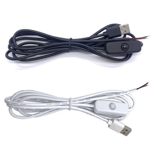 كابل طاقة USB ثنائي السنون 501 كابل زر التحكم في التشغيل والإيقاف شريط إضاءة LED سلك طاقة إضاءة نباتية