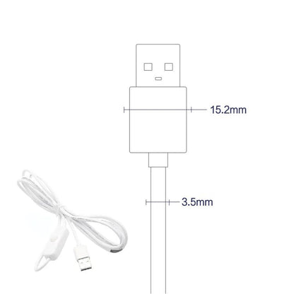 كابل طاقة USB ثنائي السنون 501 كابل زر التحكم في التشغيل والإيقاف شريط إضاءة LED سلك طاقة إضاءة نباتية