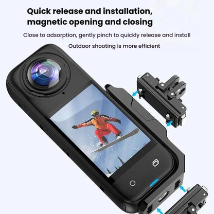 لـ Insta360 X4 / X3 HEPAIL AC56 حامل معدني مغناطيسي عمودي أفقي، AC56