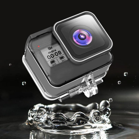 جراب TELESIN الواقي المقاوم للماء لكاميرا GoPro HERO8 باللون الأسود حتى عمق 50 مترًا، جراب غوص، ملحقات كاميرا رياضية