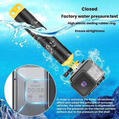 جراب TELESIN الواقي المقاوم للماء لكاميرا GoPro HERO8 باللون الأسود حتى عمق 50 مترًا، جراب غوص، ملحقات كاميرا رياضية