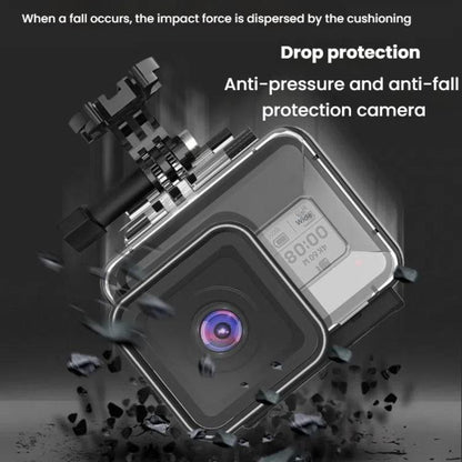 جراب TELESIN الواقي المقاوم للماء لكاميرا GoPro HERO8 باللون الأسود حتى عمق 50 مترًا، جراب غوص، ملحقات كاميرا رياضية