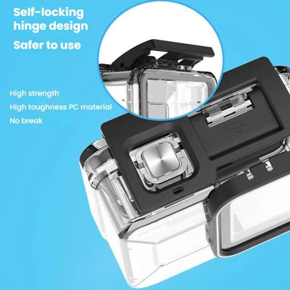 جراب TELESIN الواقي المقاوم للماء لكاميرا GoPro HERO8 باللون الأسود حتى عمق 50 مترًا، جراب غوص، ملحقات كاميرا رياضية