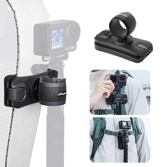 حامل عصا سيلفي من AMagisn، حقيبة ظهر لكاميرا الحركة، ملحق سريع لكاميرا Insta360 / DJI / GoPro