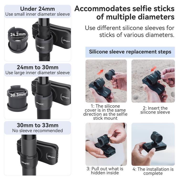 حامل عصا سيلفي من AMagisn، حقيبة ظهر لكاميرا الحركة، ملحق سريع لكاميرا Insta360 / DJI / GoPro