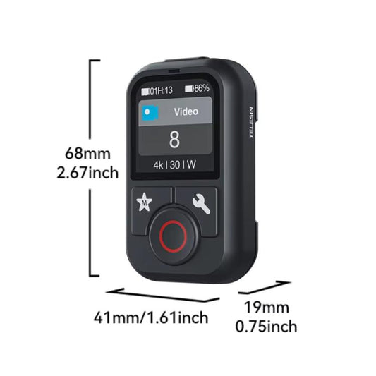 كاميرا رياضية T13 من TELESIN بمدى 60 متر مزودة بجهاز تحكم عن بعد لاسلكي بتقنية البلوتوث لكاميرا GoPro HERO13 أسود/12 أسود/11 أسود/10 أسود/9 أسود/8 أسود/ماكس