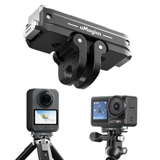 محول واجهة مزدوج لحامل مغناطيسي معدني سريع الفك لـ DJI Action 5 Pro / 4 / 3 aMagisn